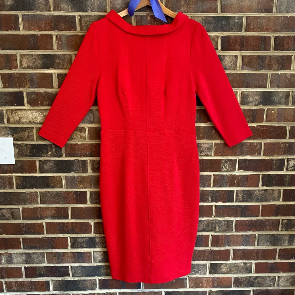 NWOT Boden Red Ottoman Knit Midi Dress